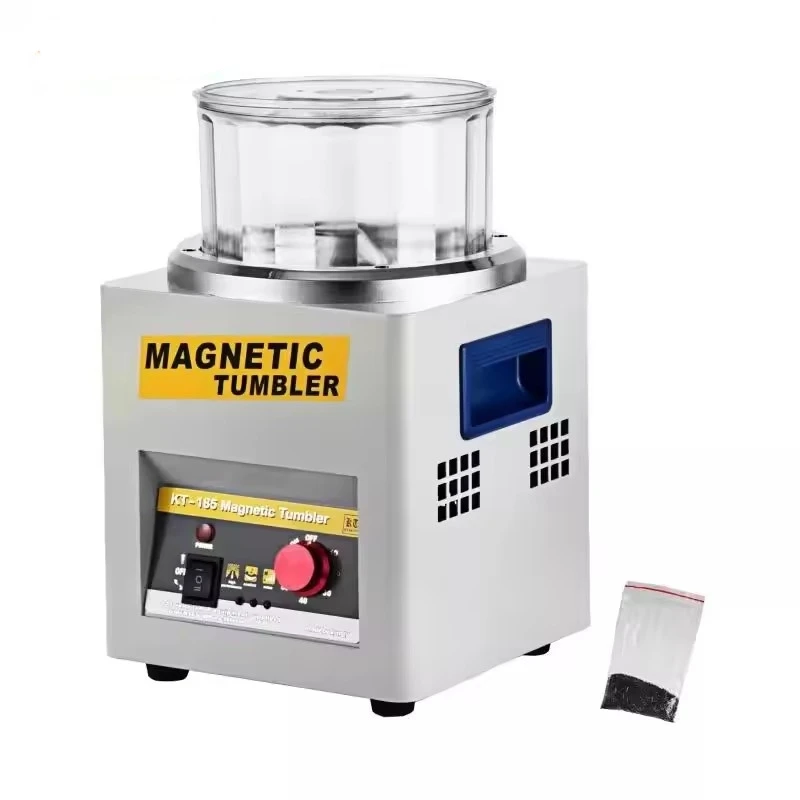 KT-185 Magnetic Tumbler Jewelry Polisher Mini Metal Finisher Finishing Machine AC 110V/220V Gold Precision Parts Polisher