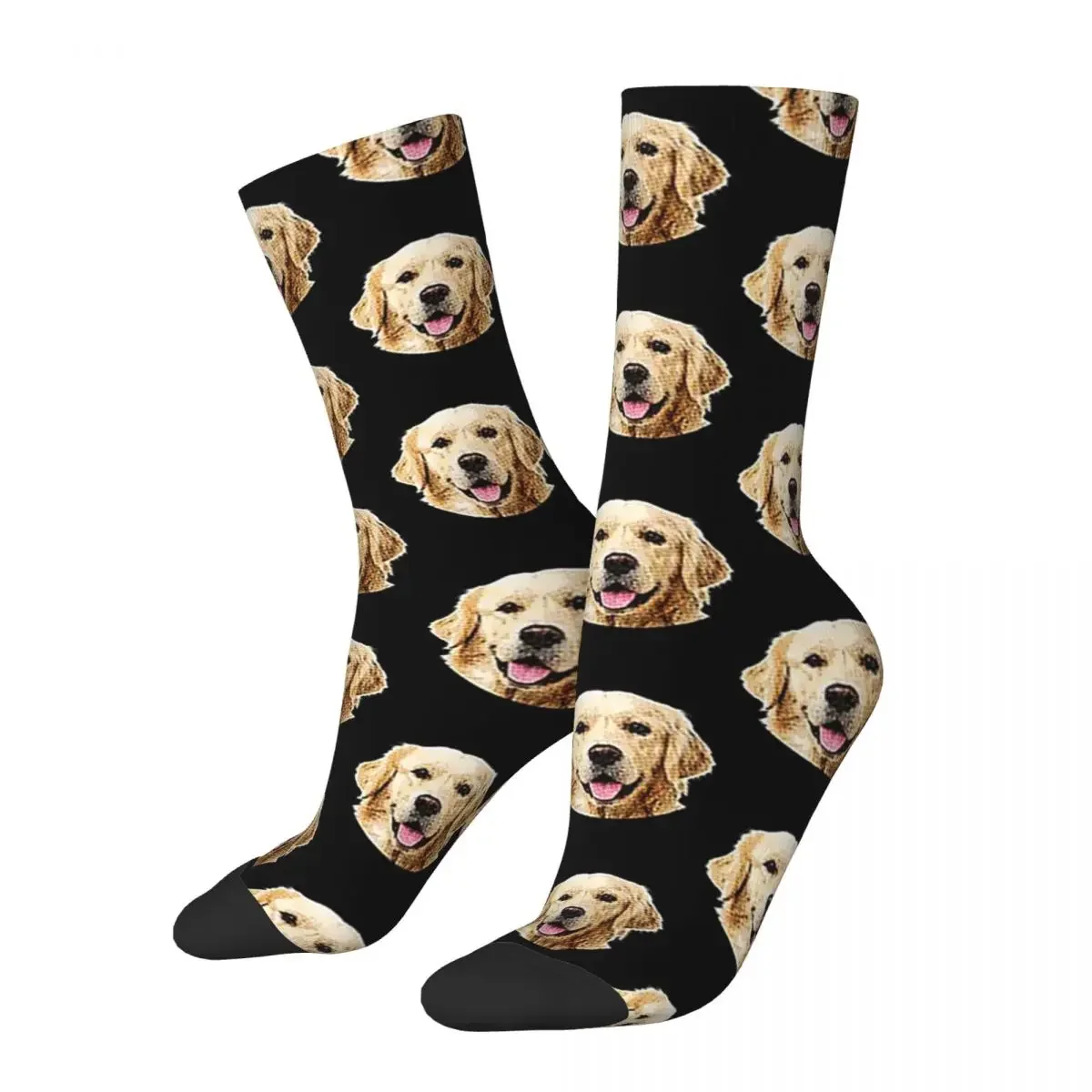 Funny Golden Retriever Face Portrait Socks Harajuku High Quality Stockings All Season Long Socks Accessories for Unisex Gifts