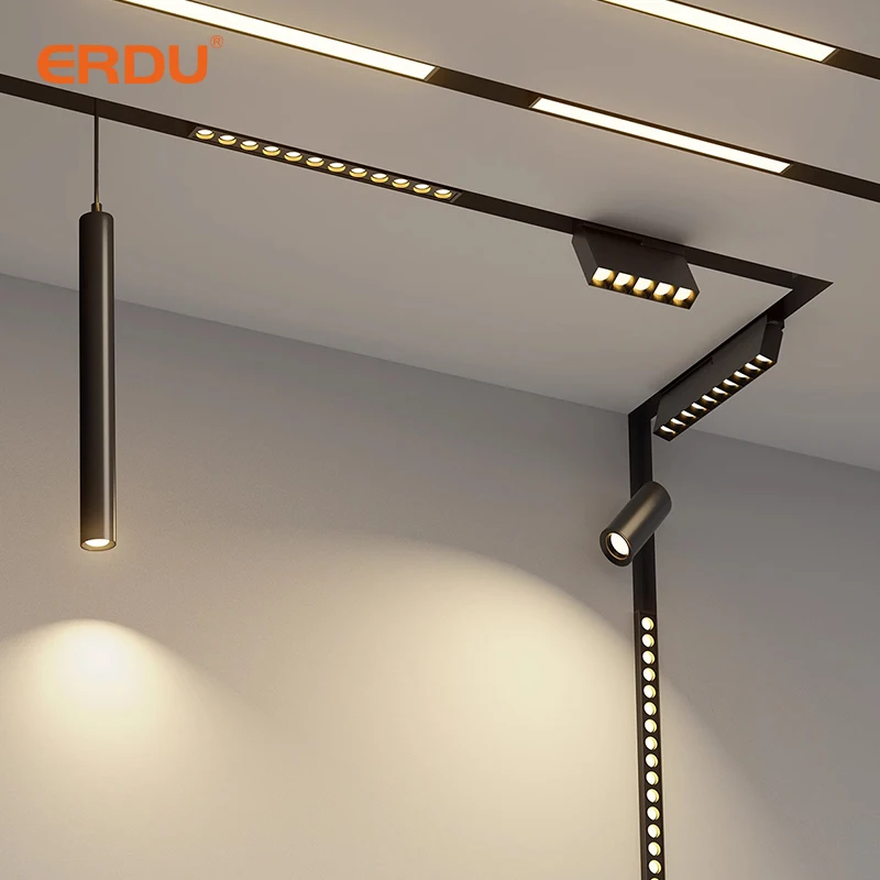 New Trend Modern LED Track Lights Home Decorative Ceiling Lights with Surface Installation Linear Magnetic for Bedroom Home
