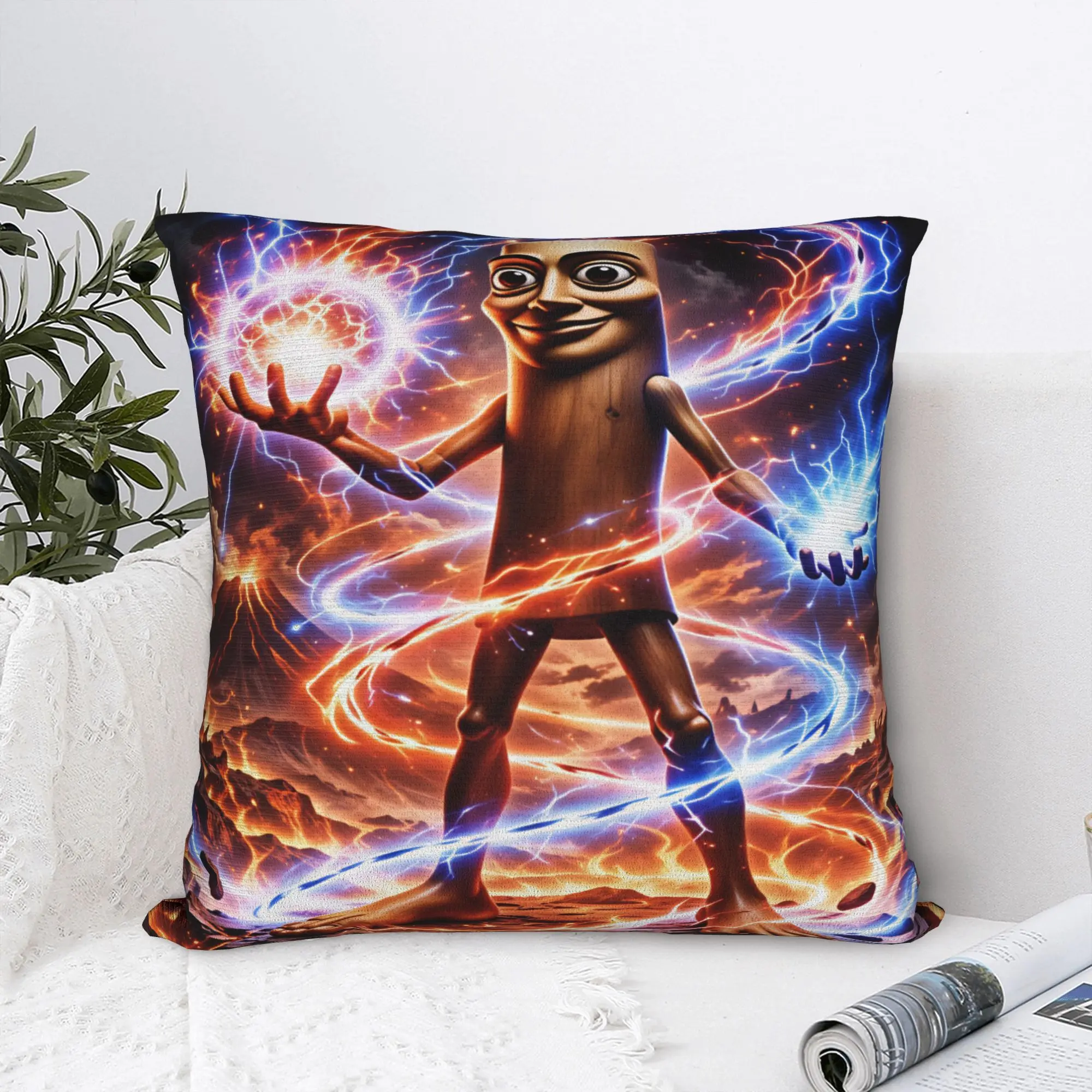 Tung Sahur Power Lightning Pillow Case  Comfy Pillow Cover Novelty Cushion Cover For Sofa Home Decor