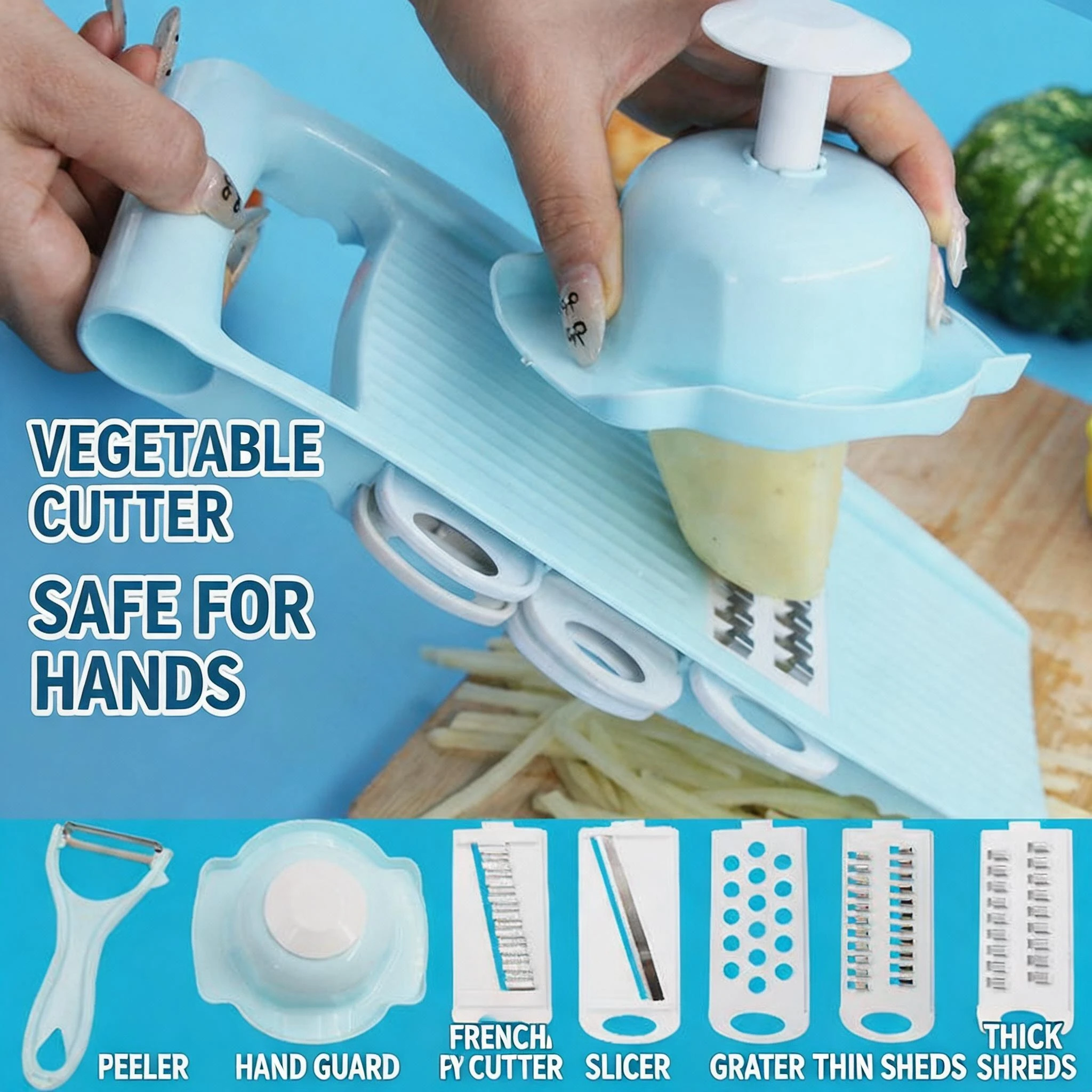 7 in 1 Household Vegetable Cutting Potato Slicer Shredder Mu
