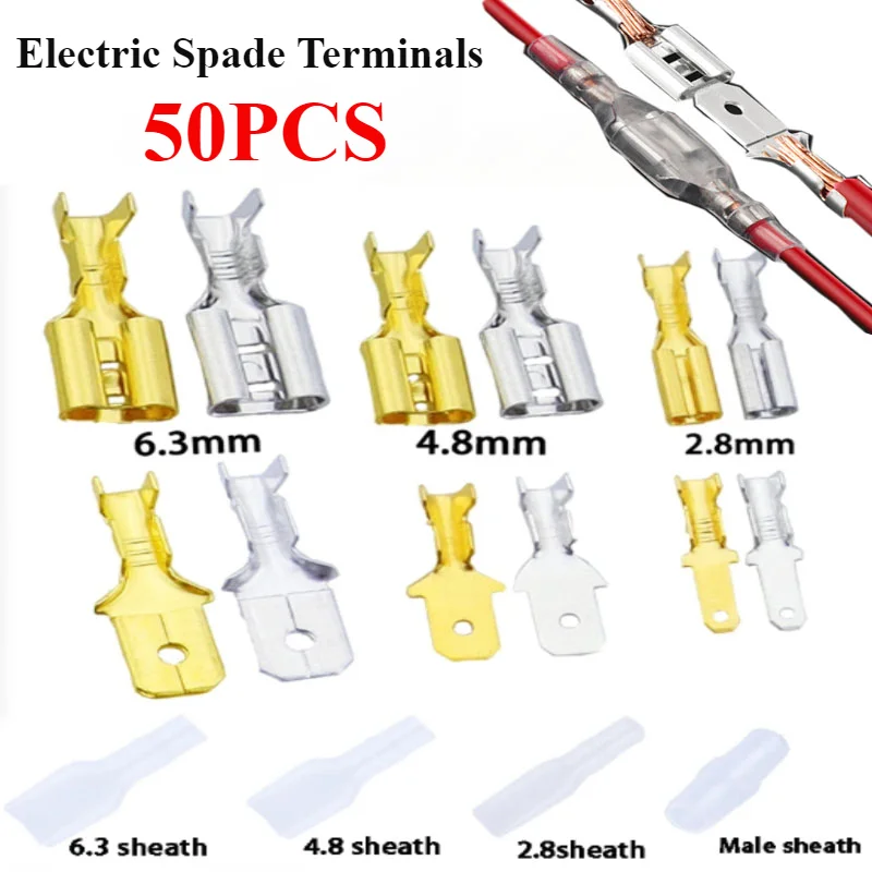 

2.8/4.8/6.3mm Spade Crimp Electrical Terminals Set Solderless Auto Relay Speakers Battery Connectors Cable Lugs Wire Crimper Kit