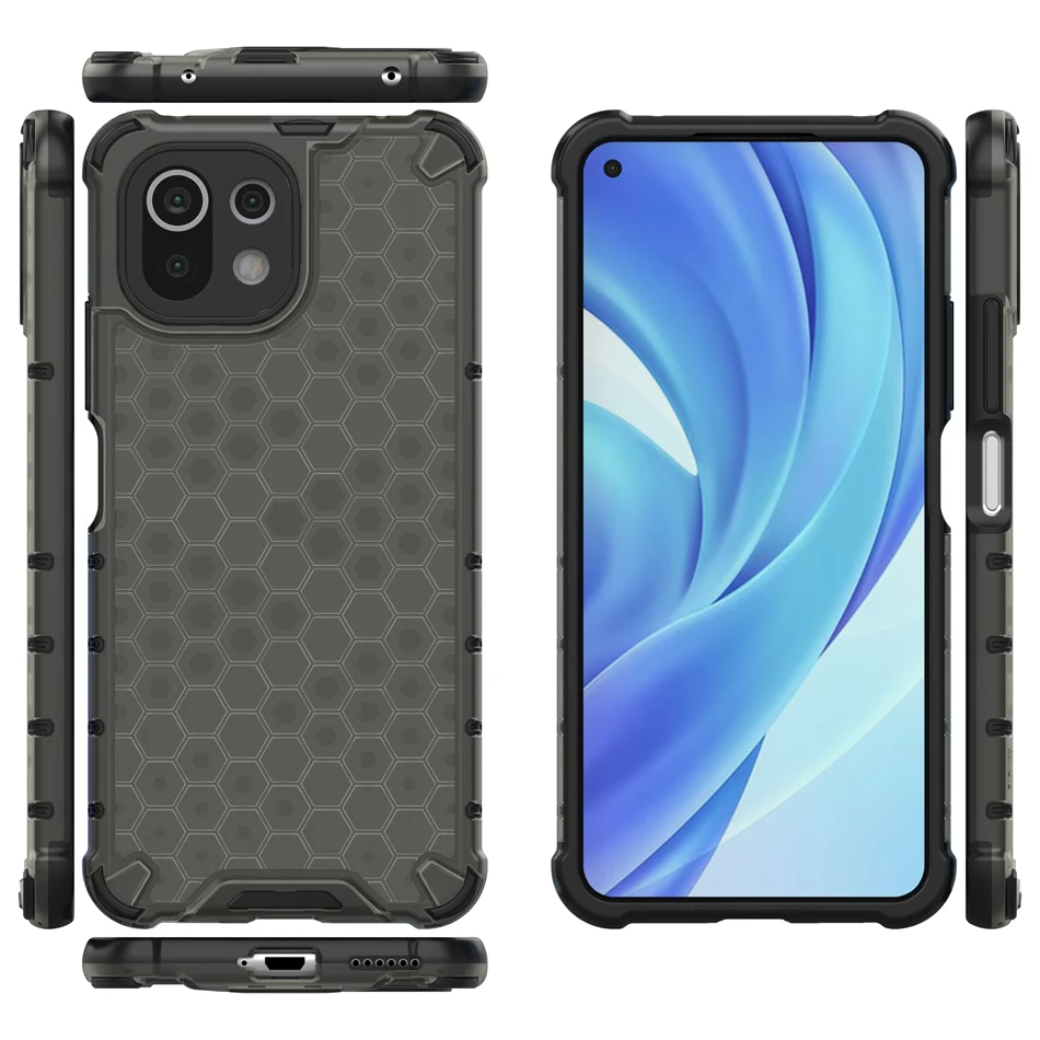 Sarung ponsel Bumper silikon 2 in 1 jaring mewah untuk Xiaomi Redmi 13C Poco C65 casing belakang tahan guncangan Xiomi 14 Ultra