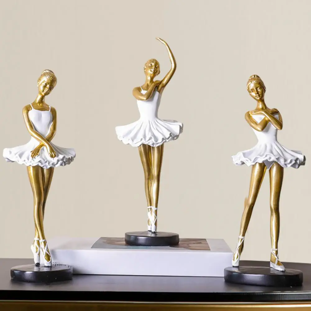 Ballerina Statue European Style Collectible Ballet Dancer Sculpture Artwork For Bedroom Home Office Bookcase Entrance Decor