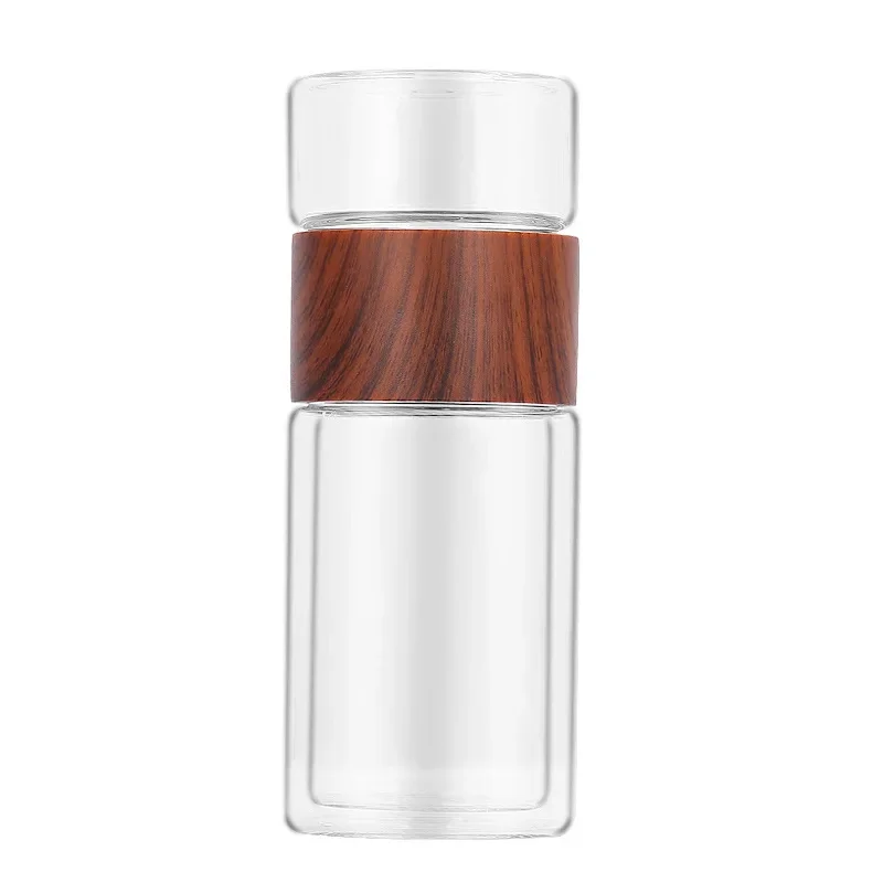 

350ML Tea Bottle Tea Water Separation Double-layer Insulation Glass Cup Portable Car Business Cup with Tea Partition Gifts Cups