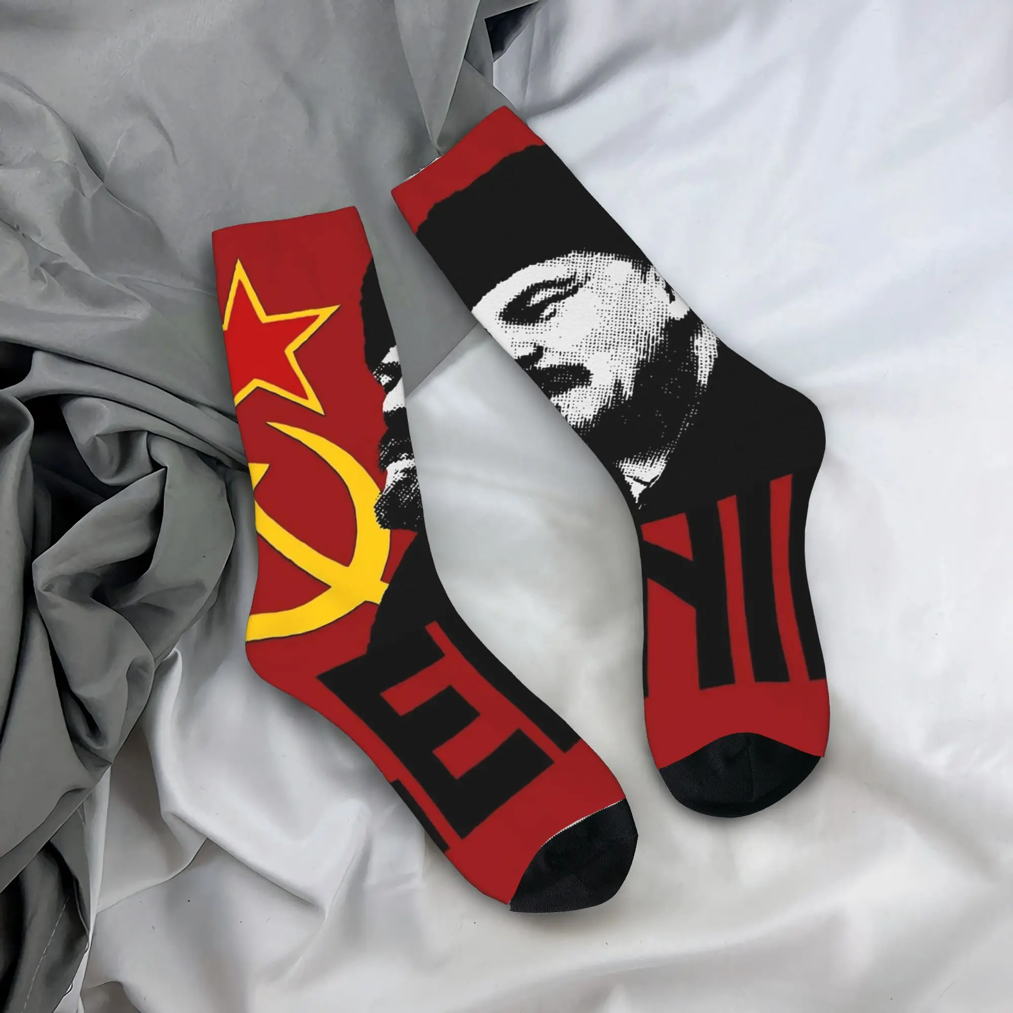 VLADIMIR LENIN Socks Autumn  Stockings Elegant Women Men High Quality Socks Graphic Cycling Anti Skid Socks