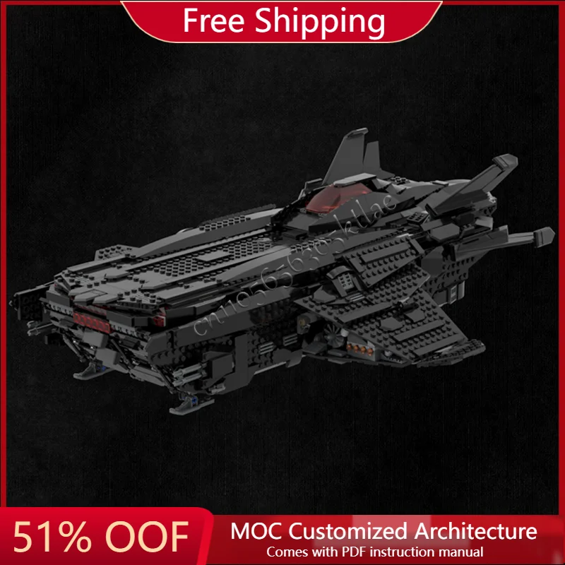 

1494 шт. MOC крыло летучей мыши, космический корабль, строительные блоки, модель, крутой черный научно-фантастический самолет, сборная игрушка, креативный гаражный кирпич, игрушки, подарки