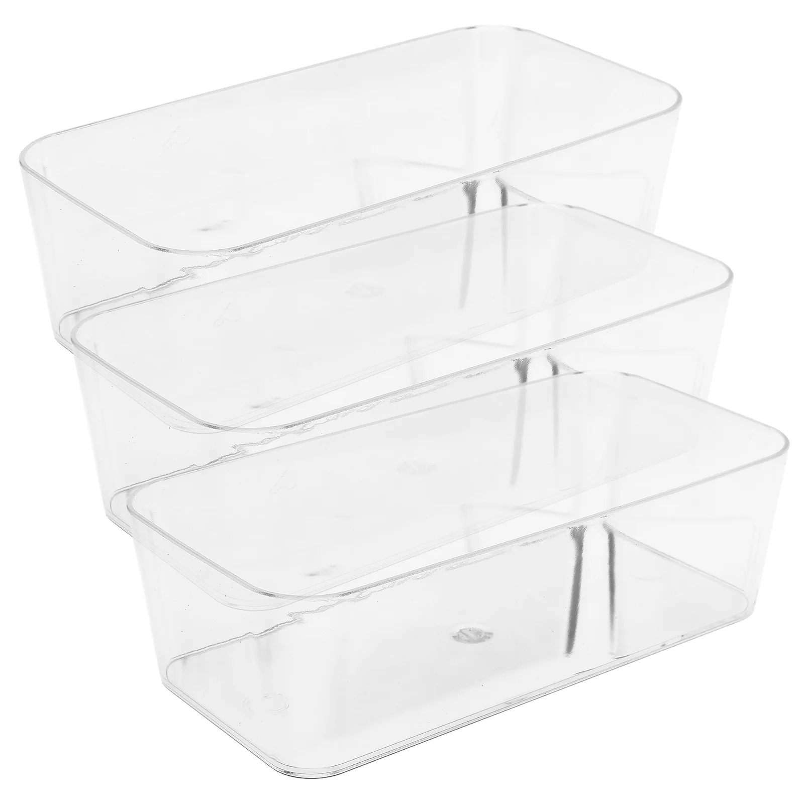 

3Pcs Acrylic Drawer Organizer Set Transparent Storage Boxes for Desk Vanity Kitchen Bathroom Clear Dividers for Office