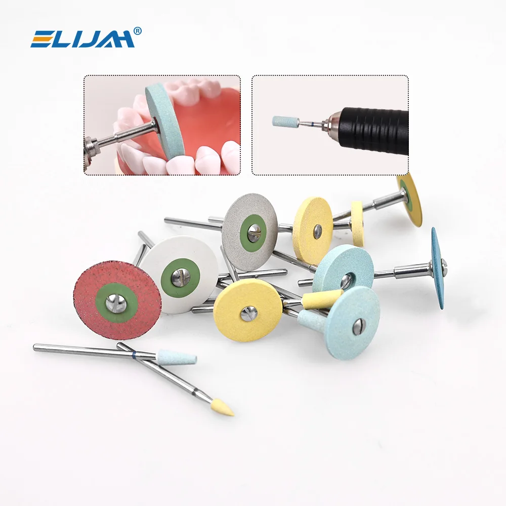 ELIJAH Dental HP 26mm Rubber Polisher Wheel Disc For Zirconia Porcelain PFM Emaxs Dental Lab Crowns Polisher Grinding Head