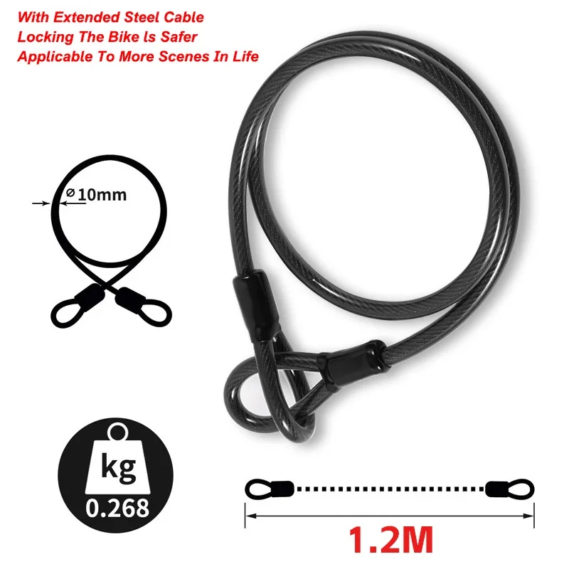 ROCKBROS Bike Lock Silicone U-Shaped Lock Resistant To Hydraulic Shear Motorcycle Anti-Theft Lock Electric Bicycle Accessories