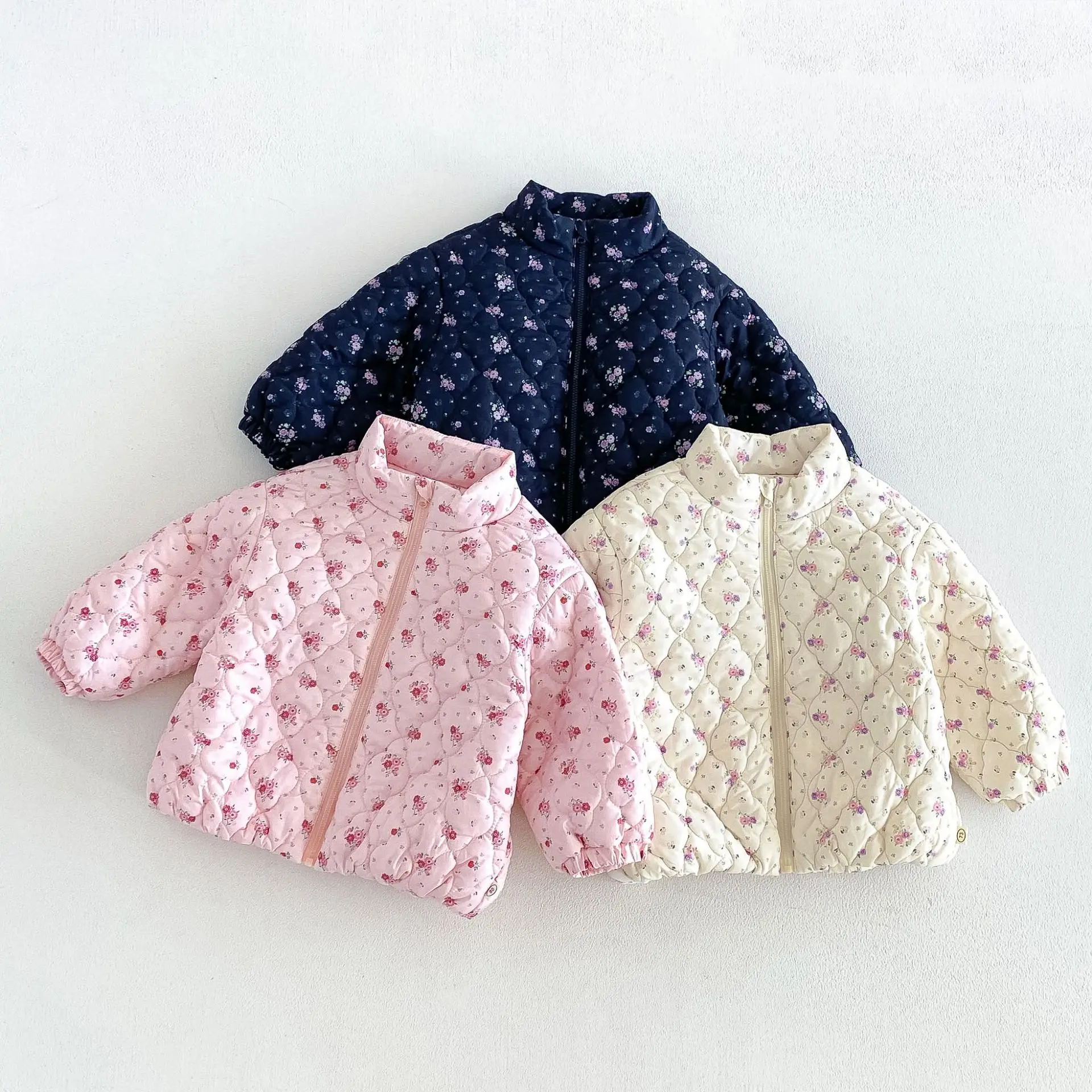 2026 New Winter Girls Floral Quilted Padded Coat | Thick Cotton Jacket | Cute Warm Outwear