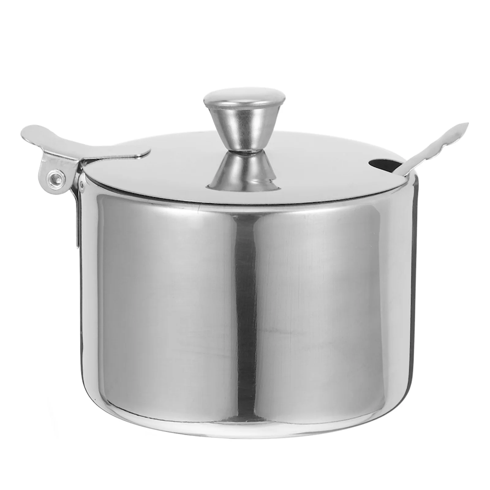 

1 Set Stainless Steel Sugar Canister Seasoning Jar With Spoon Salt Pepper Spice Storage Container Kitchen Condiment Organizer