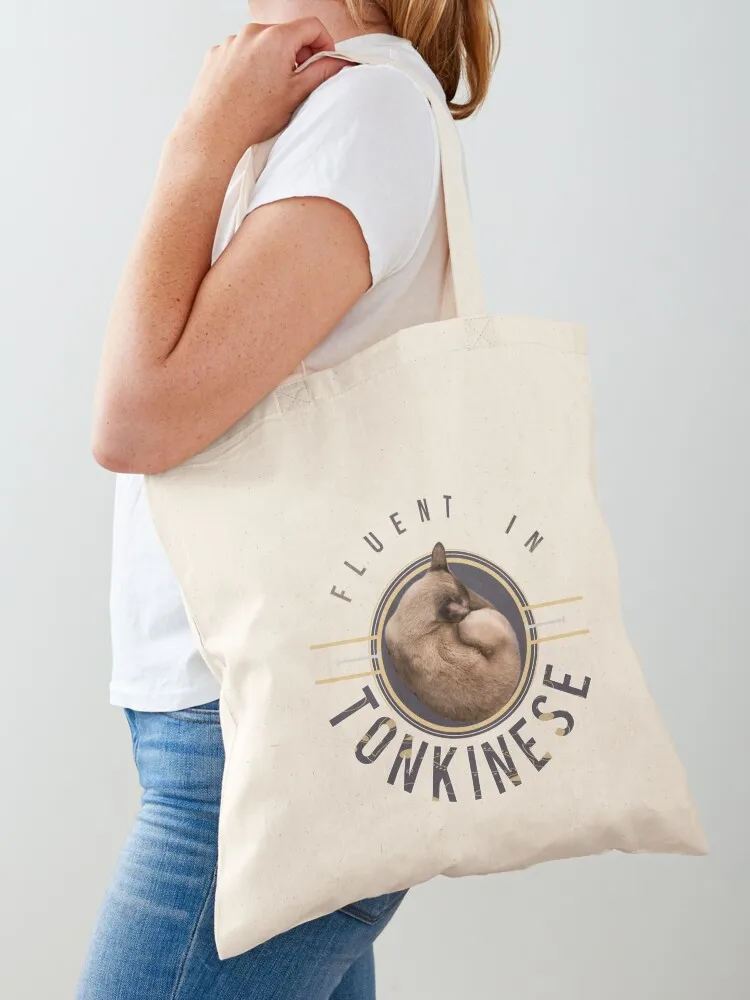 

Fluent in Tonkinese curled up Tote Bag Reusable bags Women's bag bags luxury women eco bag folding
