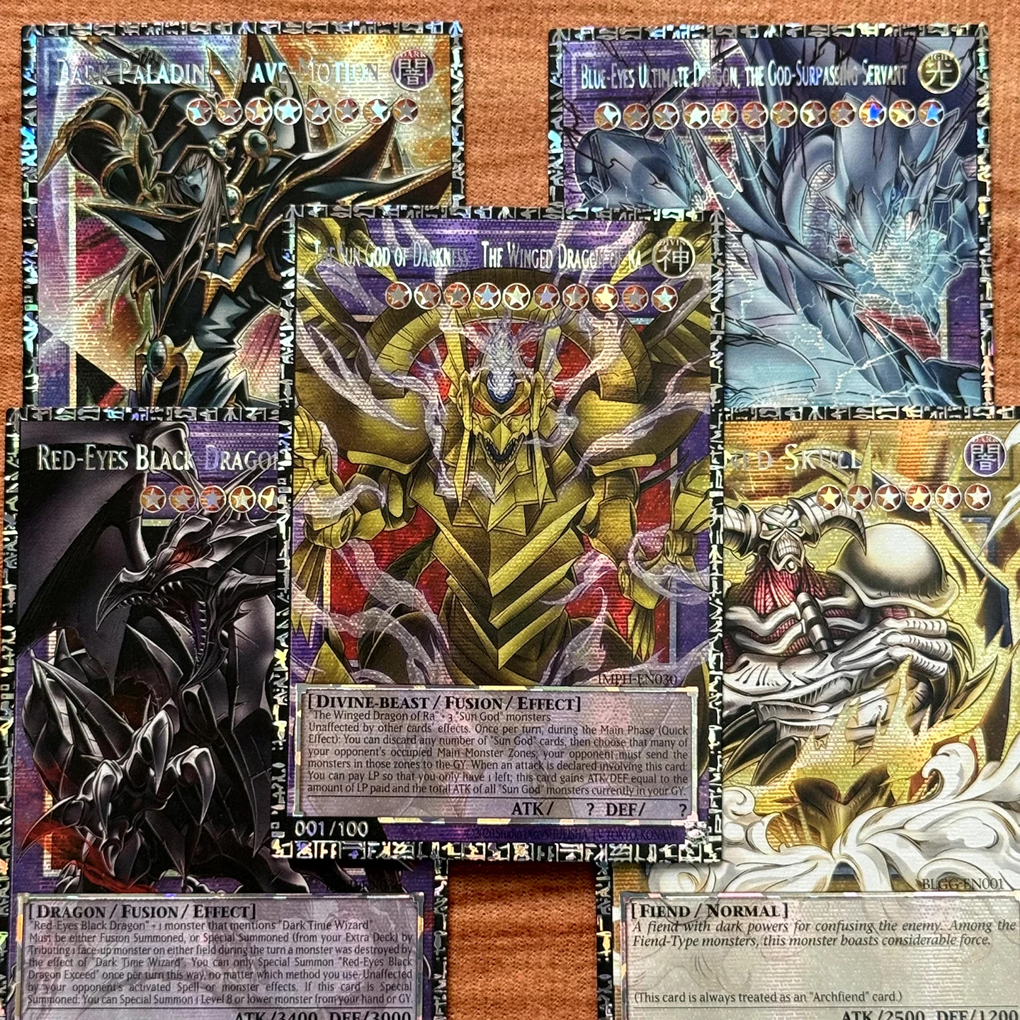 Yugioh ORICA Fanmade Proxy The Sun God of Darkness The Winged Dragon of Ra Dark Paladin Wave Motion he God Surpassing Servant
