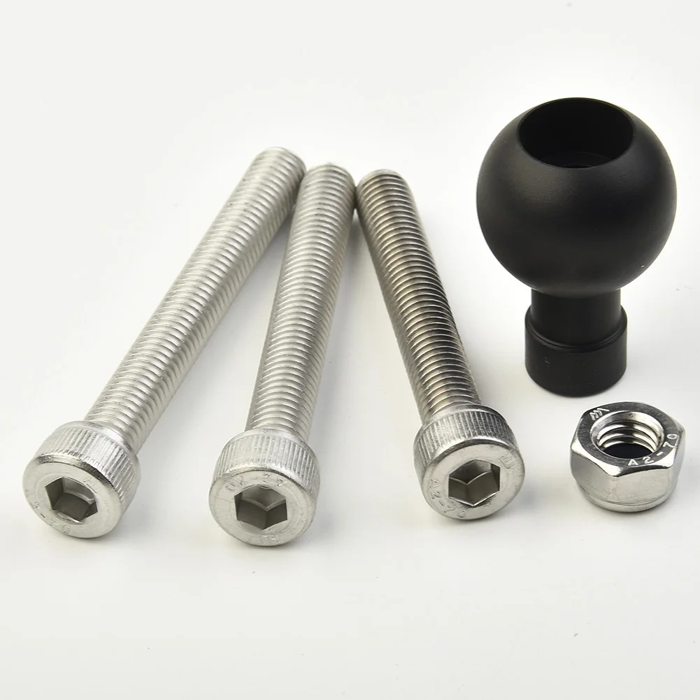 Compact Motorcycle Handlebar Clamp Base with 1 Ball & M8 Screws Excellent Compatibility with For RAM Mount Systems