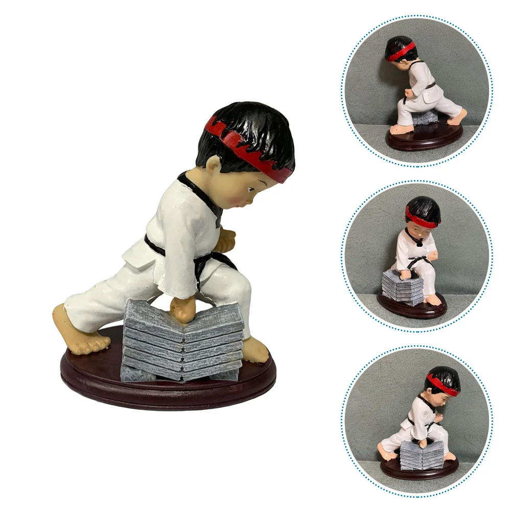 

Top Hat Taekwondo Martial Ornament Resin Boy Decor Karate Statues and Figurines