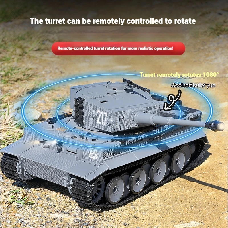 Nowość w magazynie Taigen 1/24 Rc Battle Tank Tiger I Radio Control Wojskowe czołgi Podczerwień Samochody bojowe Pojazd Th23570 Zabawki dla chłopców
