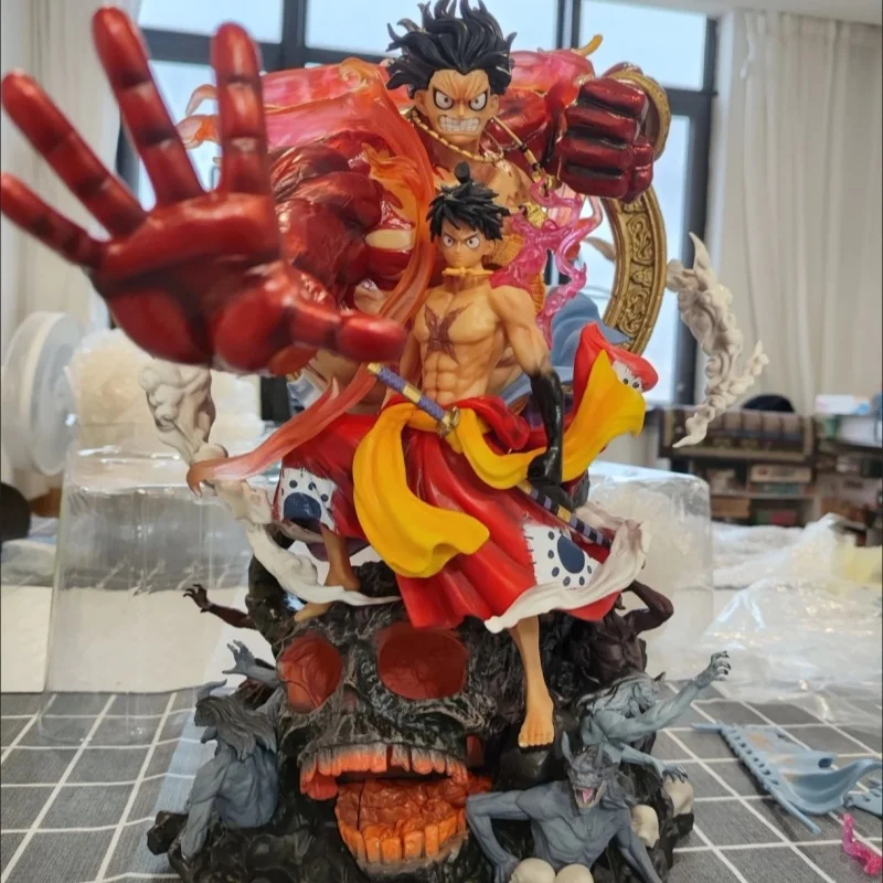 33cm One Piece Fudo King Luffy King of Thieves and the Kingdom of Pirates and the flow of Sakura ghost island Luffy Model Toy