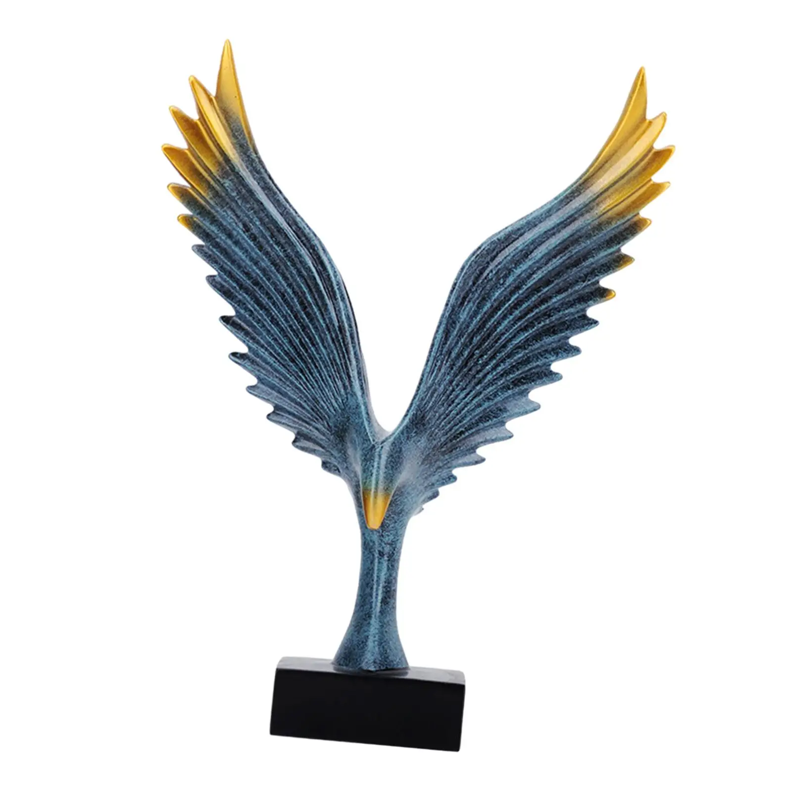 Eagle Wing Sculpture Resin Thinker Statue Hand Painted Modern Abstract Decor for Office Bookshelf Cafe Bar Tabletop Ornament