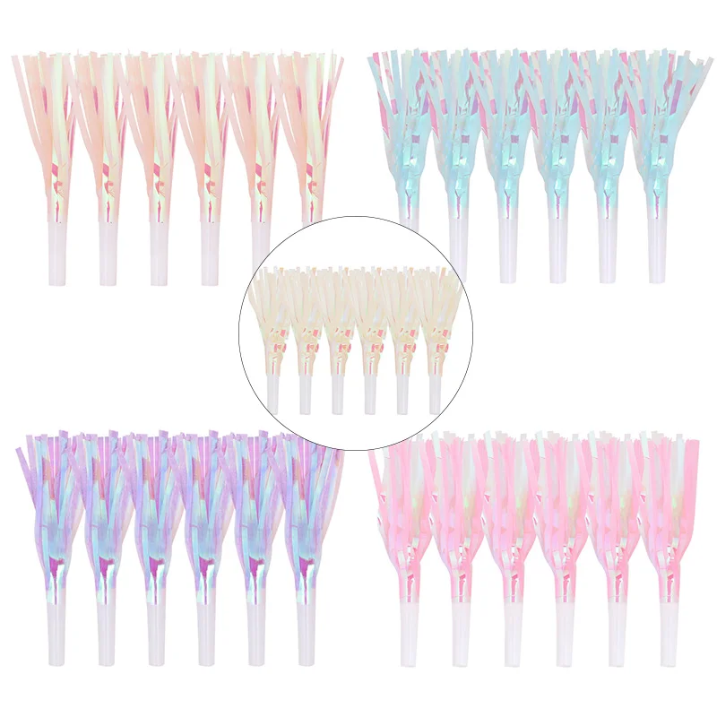 Sifflets gonflables colorés pour enfants, 6/12/36 pièces, cadeaux de fête d'anniversaire, remplissage Pinata, cadeau de mariage, accessoires de joie, fabricant de bruit de noël