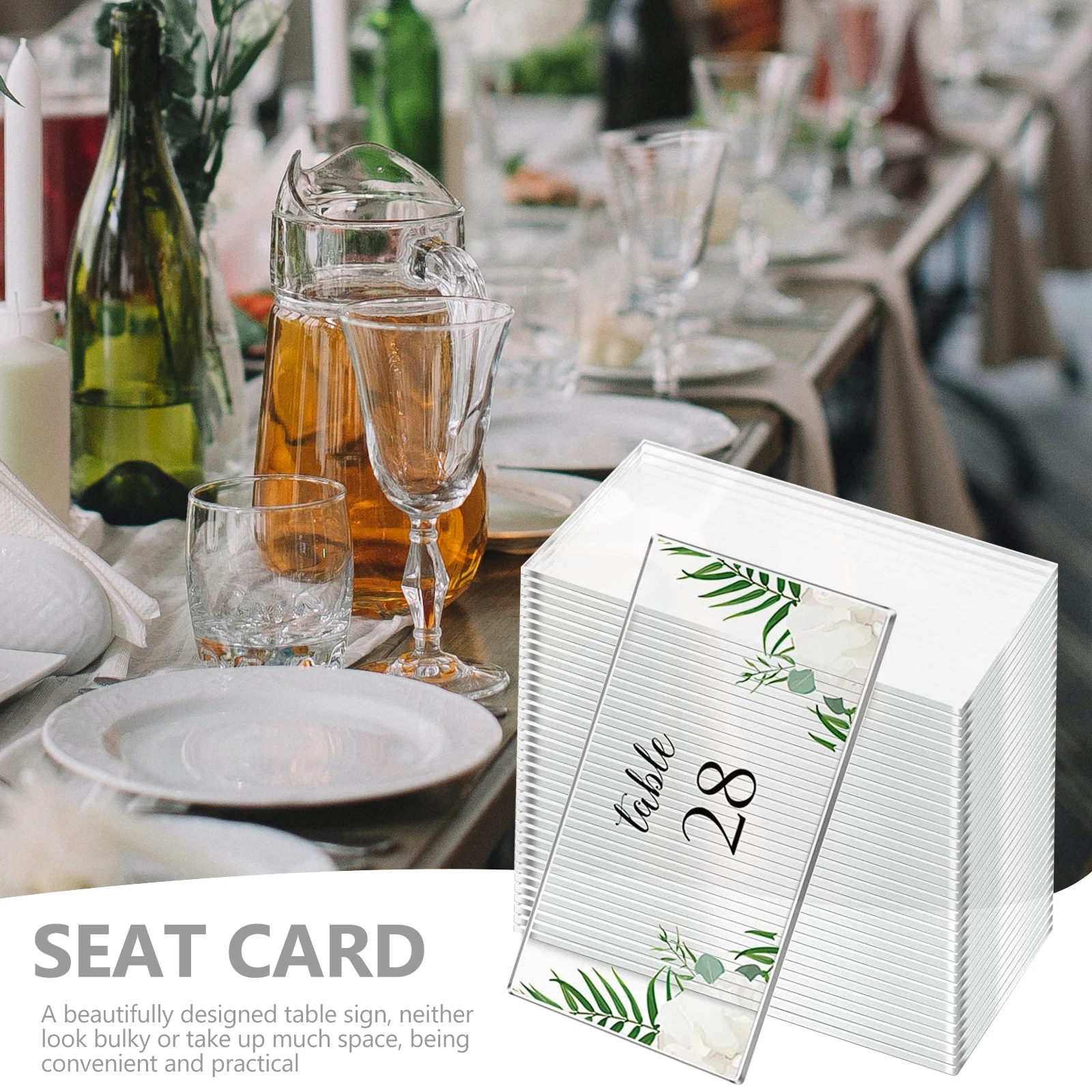 

20pcs Acrylic Seat Wedding Clear Place Cards Blank Diy Name Cards Reusable Table Numbers Party Banquet Coffee Bar Signs