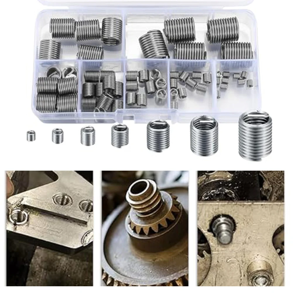 Thread Restoration Made Easy 60pcs Stainless Steel Helicoil Inserts from For M3 to For M12 Ideal for a Range of Applications