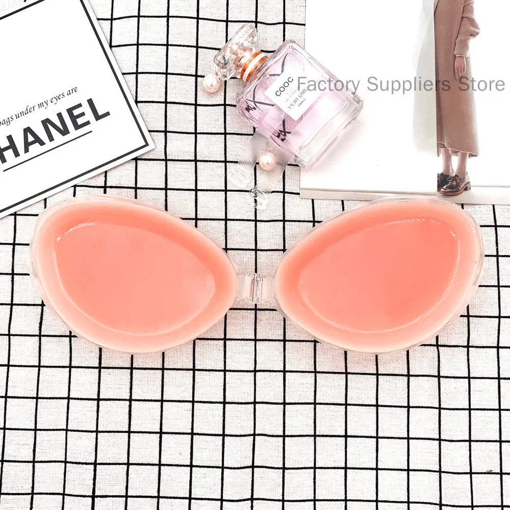 2,5 cm 5cm Starke Selbst-Adhesive Invisible Silikon Frau Push Up Bust Verschluss Vorne Gel Backless Nahtlose Starke massage Tasse Bh