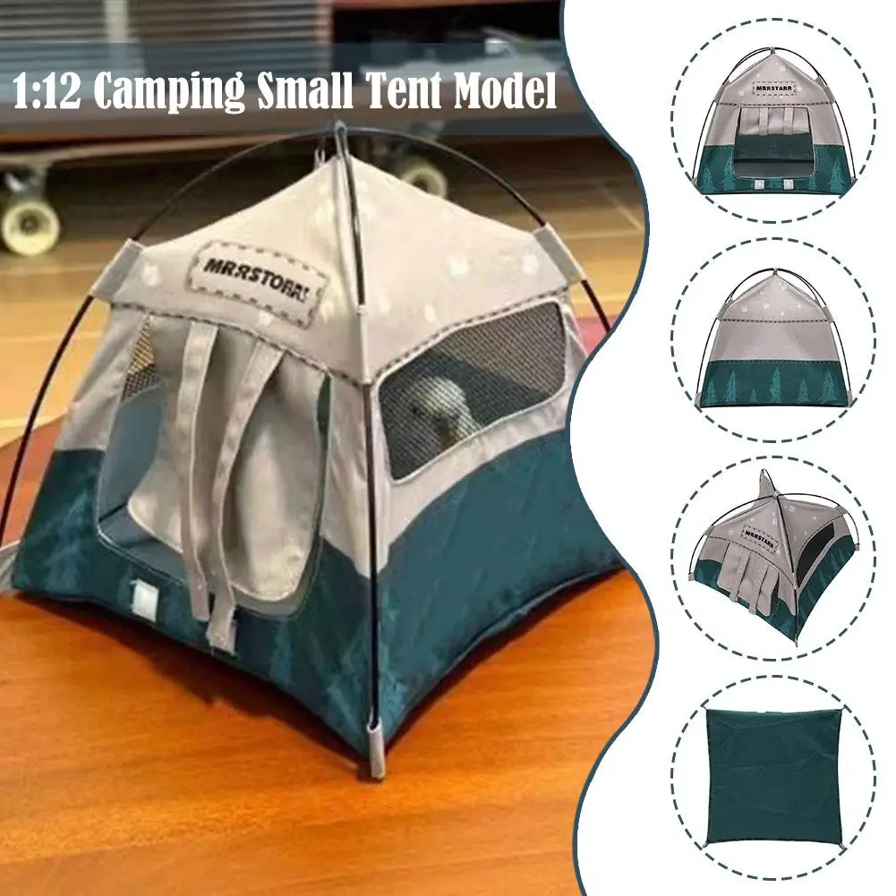 

1:12 Scale Soldier Camping Small Tent Model Movable Dolls Decorative Miniature Scene Accessories Photography Props Toy Gift