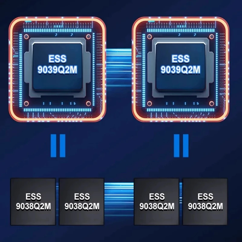 مشغل موسيقى رقمي HIFI لسطح المكتب مزدوج ES9039Q2M DAC QCC3084 بلوتوث 5.4 فك تشفير القرص الدوار للموسيقى يدعم فك تشفير DSD256 DTS