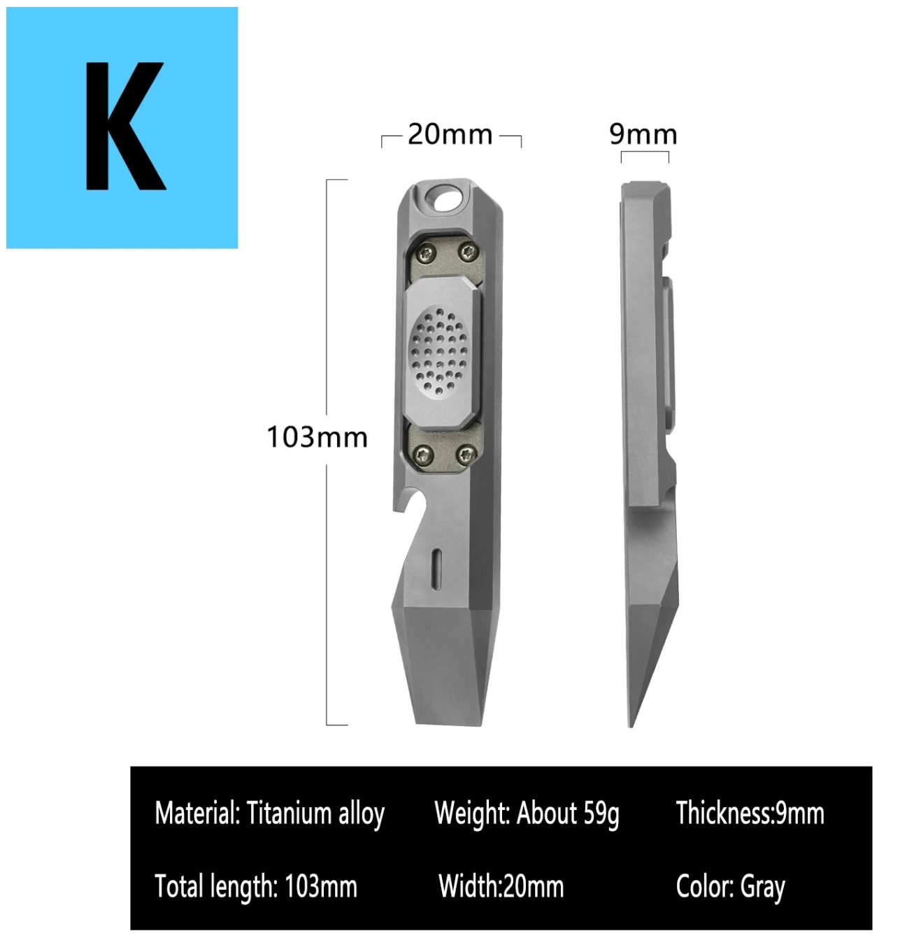 TC4 Titanlegierung Brecheisen Flaschenöffner Schraubendreher EDC Multifunktionswerkzeug Schraubenschlüssel Handwerkzeug für Outdoor und Camping – Detail 15