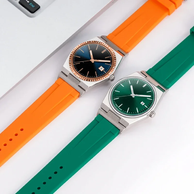 

Ремешок для Tissot PRX Series T137.407/T137.410 Super Player, мужской быстросъемный силиконовый резиновый ремешок для часов, адаптер, аксессуары 12 мм