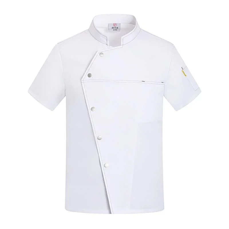 Unisex Chef Jacke Kurzarm Küche Kochen Mantel Chinesischen Restaurant Kellner Uniform Top