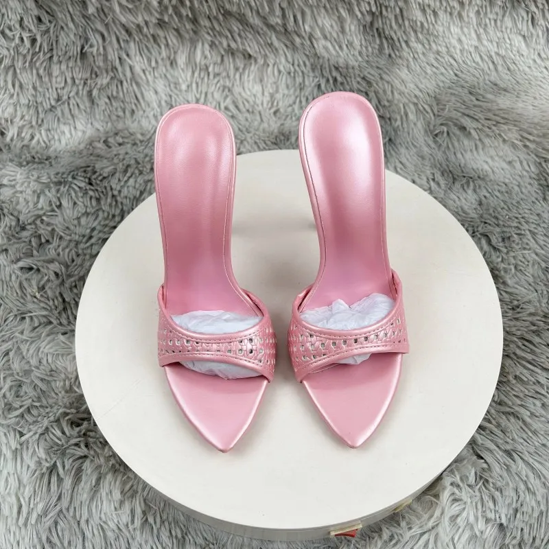 

New High Heels for Women with Thin Heels and Pointed Hollow Sandals for Women's Outerwear, Sexy and Elegant Style