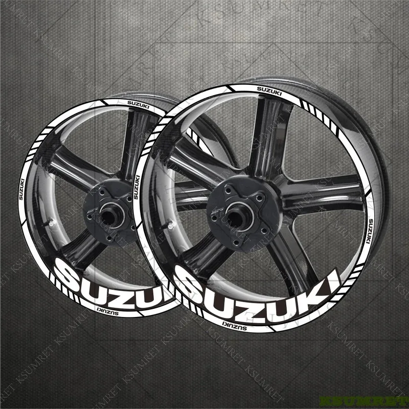 

Vinyl SUZUKI Wheel Sticker Motorcycle Logo Rim Decal Stickers Set