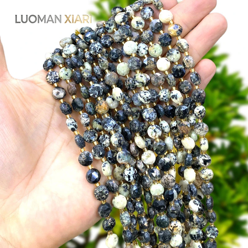 Großhandel 8mm Facettierte Räder Naturstein Alter Afrikanischer Jaspis Abstandsperlen für Schmuckherstellung DIY Armbänder Charms Zubehör – Detail 2