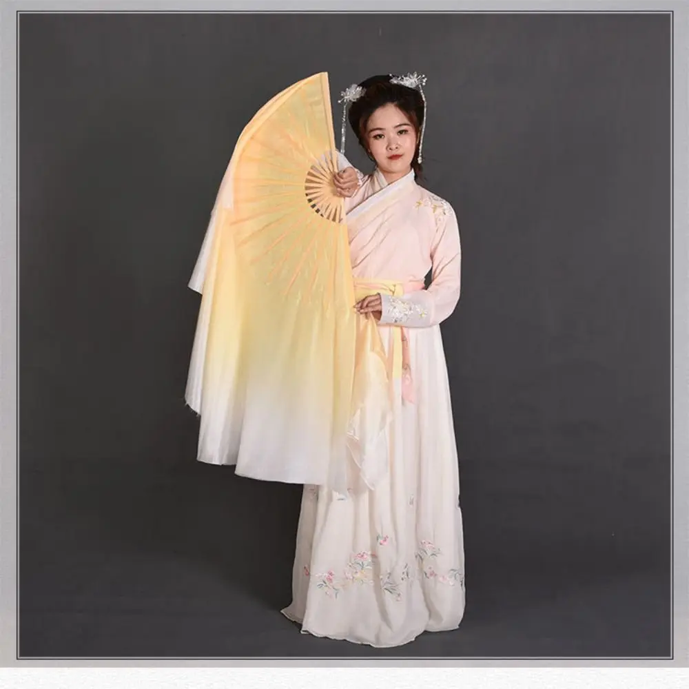 

31cm Bamboo Chinese Short Bellydance Fan 10/20cm Half Circle Silk Colorful Children Bamboo Fans 10 Styles Hand Dye Adults Fan