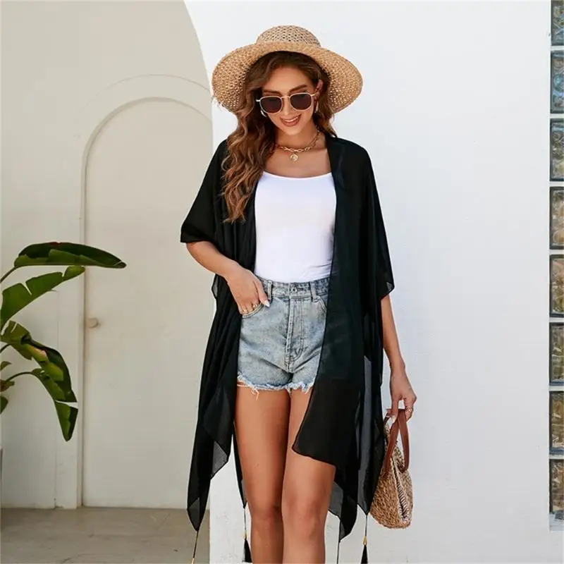Open Front Swimsuit Cardigans Coverup for Women Beach Kimono Open Front Beach Kimono Cardigans Bathing Suit Coverup 