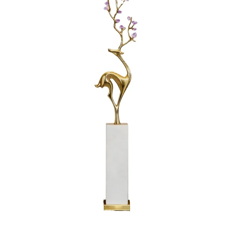 

Yilu Gaosheng Brass Fulu Ornament, Amethyst Crafts Home Furnishing, Living Room Slender Niche Ornament