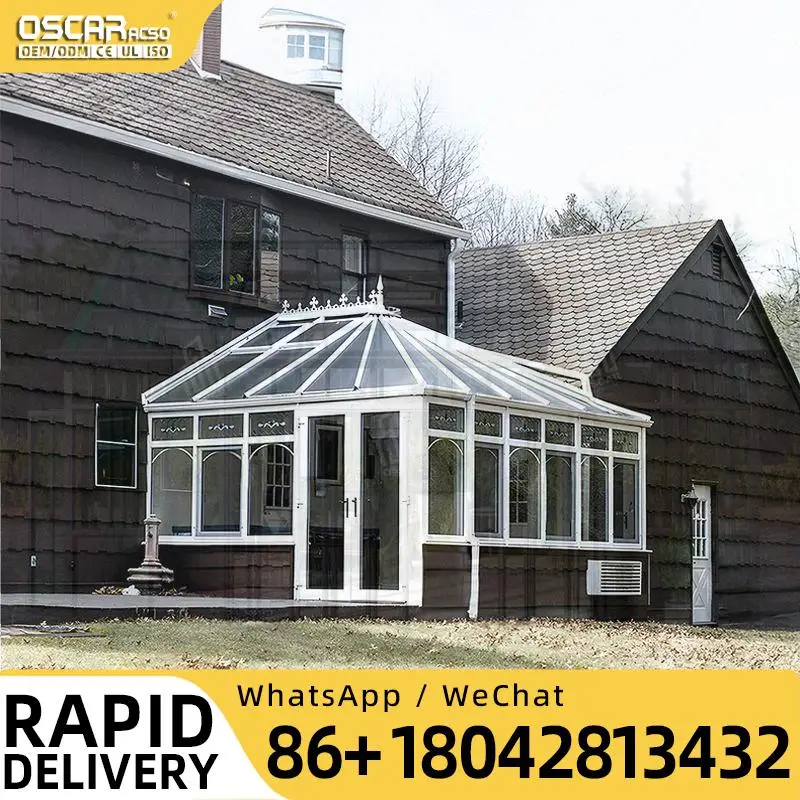 

Индивидуальный двойной чистый четырехсезонный отдельно стоящий треугольный хрестовик для солнечной комнаты, стеклянный дом для сада, патио, заднего двора, солнечной комнаты