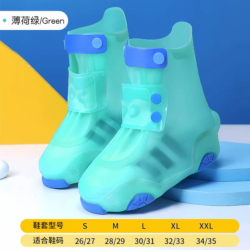 Rainy Day Rainproof Foot Cover Waterproof Boy Girl  Rain Boot Cover Anti-slip Thickened Non-slip Child Silicone Baby Shoe Covers