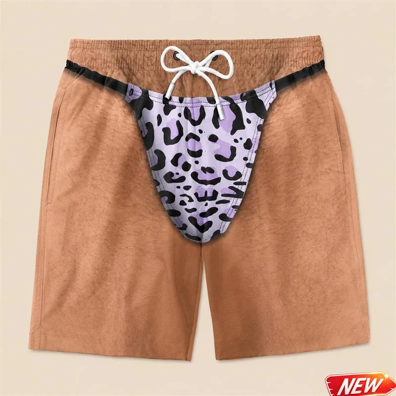 Lustige Badehose für Männer 3D-Druck Leopardenmuster Kunstleder Sommer Urlaub Strandshorts Hawaiianisches Reisegeschenk für Männer Surfbrettshorts – Detail 10