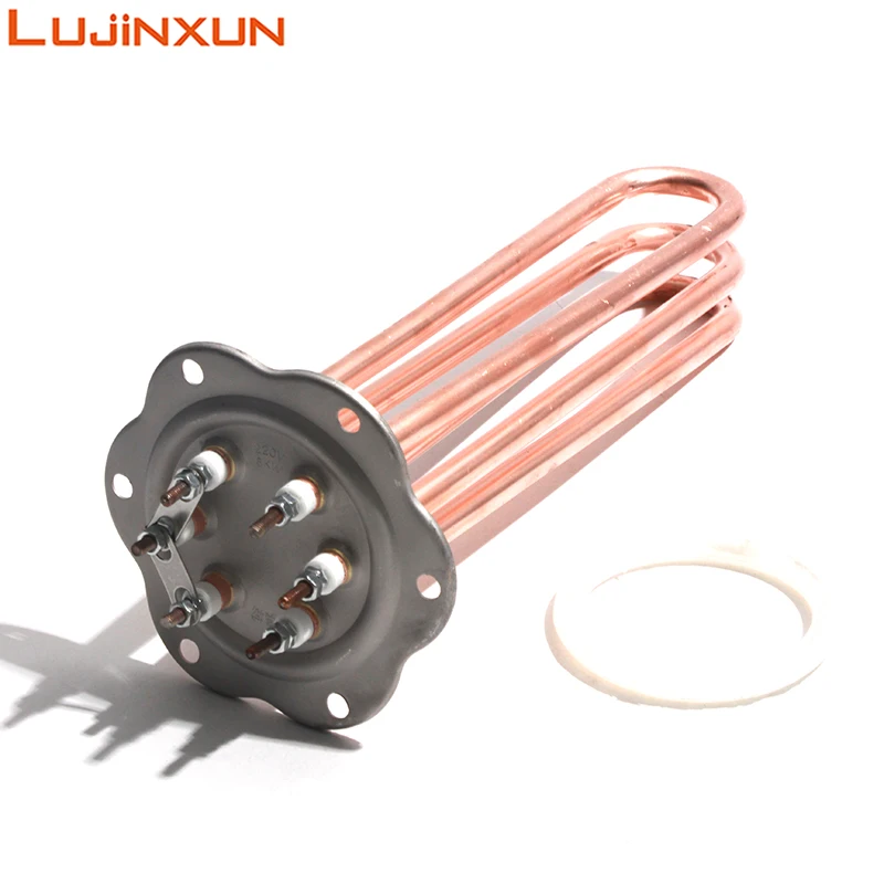 LUJINXUN Electric Boiling Water Heater Red Copper Tube 220V/380V 3/6/7.5/9/12KW  With Flange and Mounting holes