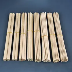2-50pcs Round Wooden Stick For Craft Food Ice Lollies And Model Making Cake Dowel Kids DIY Building Model Tools 10/15/20/30cm
