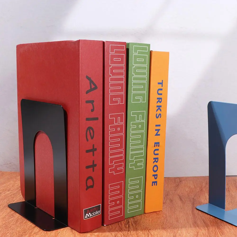 

Book Holder L-shaped Desk Bookends INS Durable Iron Book Stand Simple Display Book Support Rack Magazine