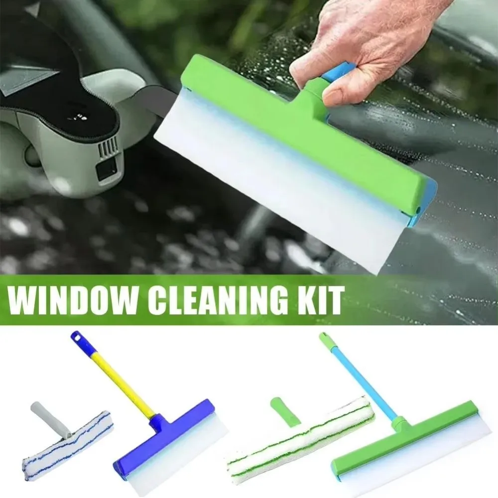 

New 30cm Short Handle Glass Cleaning Mop Portable Multifunctional Glass Cleaning Cloth Set Cleaning Tools Window Squeegee