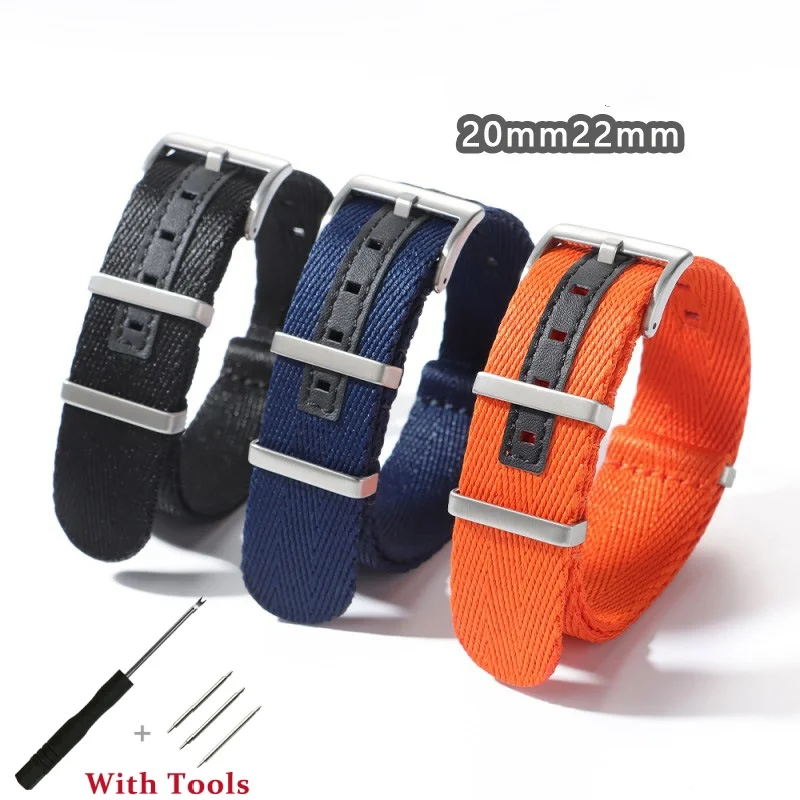 

20mm 22mm High Quality Breathable Nylon Watch Strap for Universal Sport Weaving Canvas Watch Band Accessories with Tool