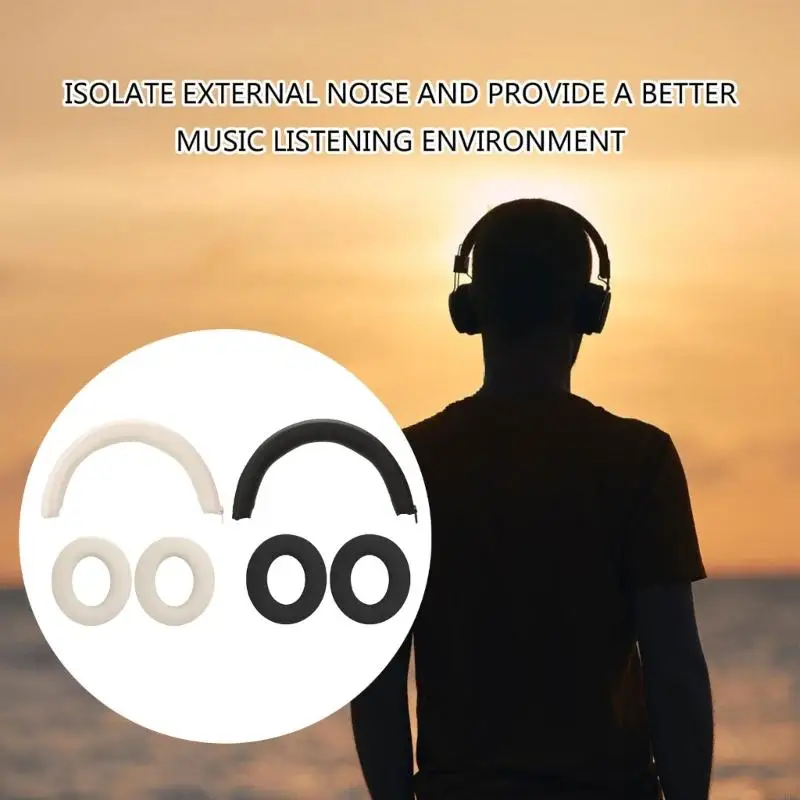 Penutup Balok Kepala Bantalan Telinga untuk Headphone Anker Soundcore Space One Bantalan Telinga Busa Elastis Bantalan Telinga Bantalan Spons