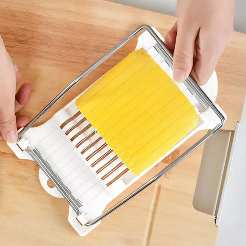 Stainless Steel Wire Luncheon Meat Slicer Multi-purpose Food Slicing Tool for Cheese Ham Fruits and Vegetables Kitchen Gadget