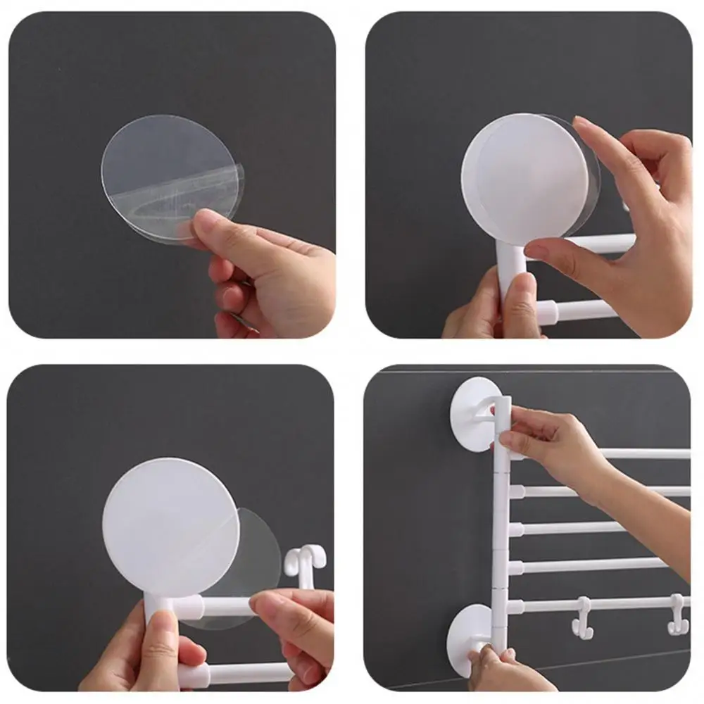 Punch Free Adhesive Bathroom Towel Holder, Wall Mount, Shelf Rack, Organizador, Gabinete, Porta Pendurado Stand