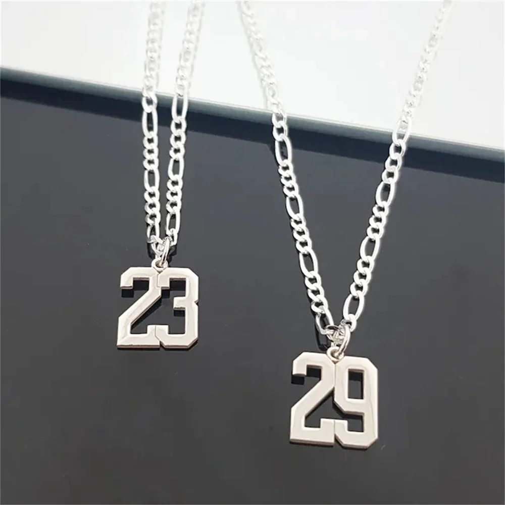 Custom Basketball Baseball Numeral Necklaces For Men Women Personalized Stainless Steel Jewelry Sportsmanship Gift For Boyfriend